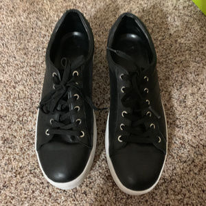 leather platform sneakers